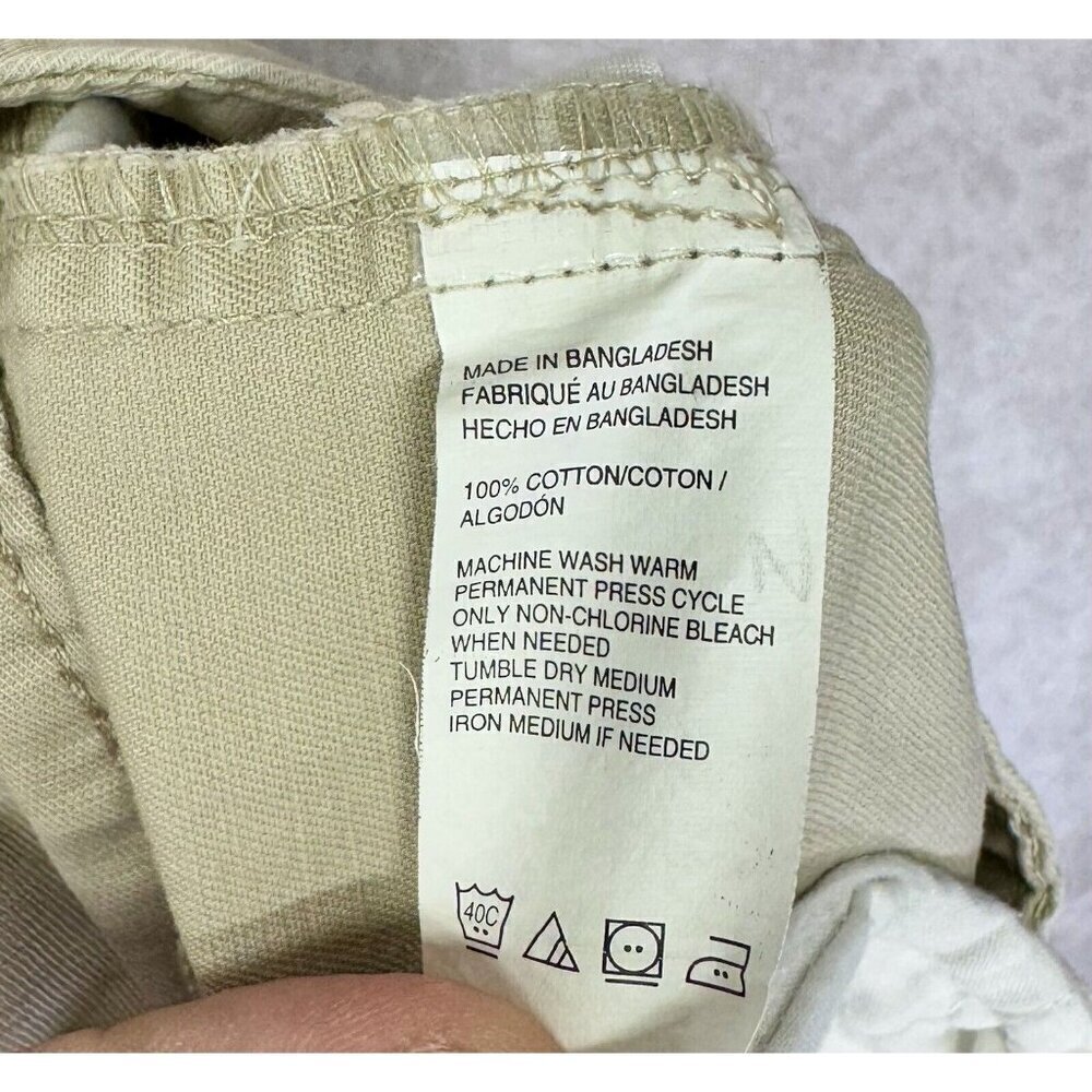 IZOD Pants Mens 34x30 Beige Khaki Soft Wash Perfection Cargo 100% Cotton NEW - Picture 5 of 9